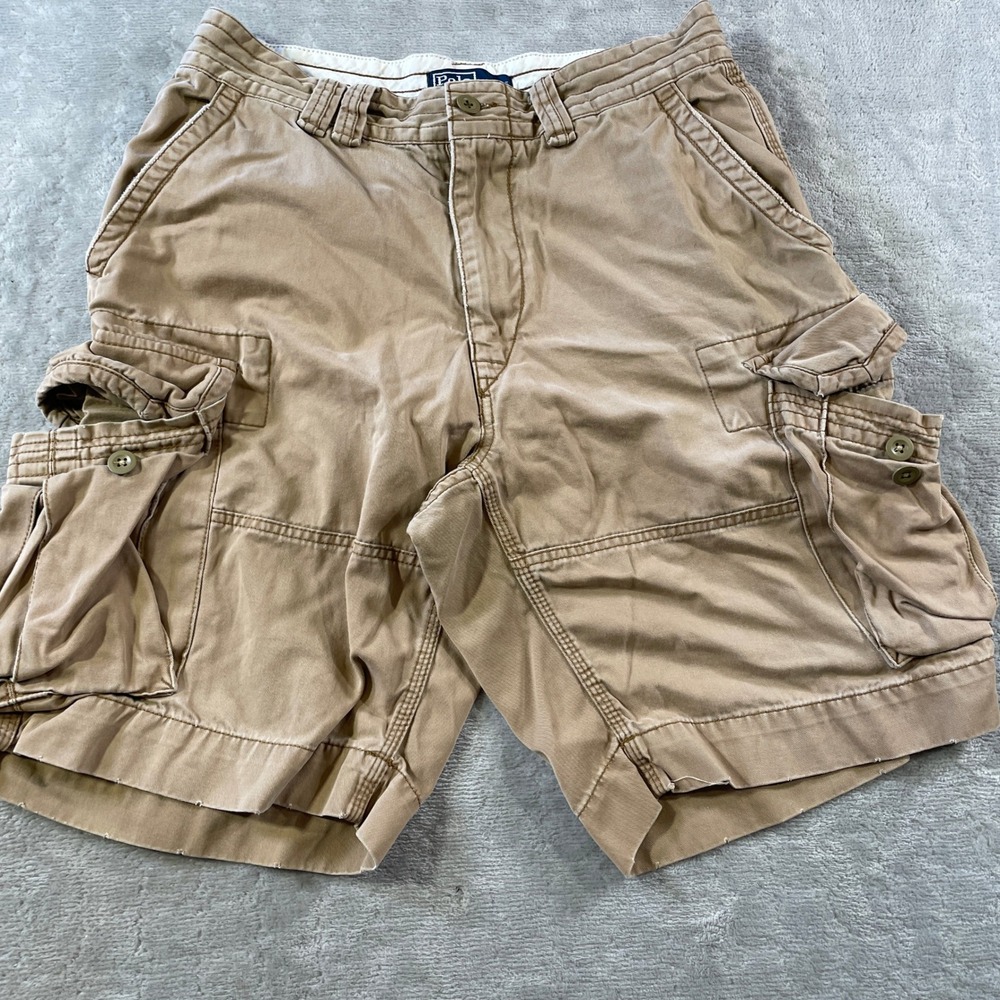Polo Ralph Lauren Cargo Shorts Mens 31 Khaki Tan Military Outdoor Preppy Casual